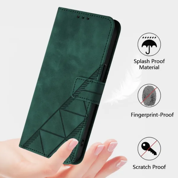 TRIANGLE Peňaženkové puzdro s remienkom Oukitel C51 zelené