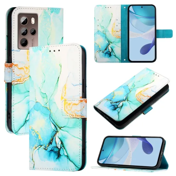ART MARBLE Peňaženkový kryt pre HTC U24 Pro GREEN