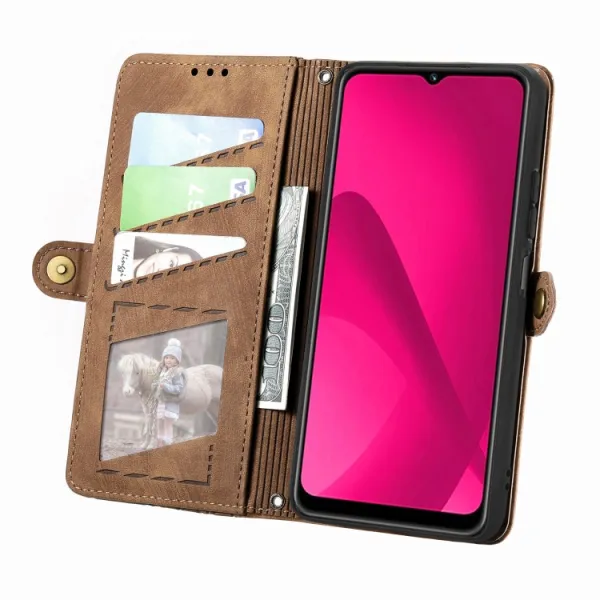GEOM Peňaženkové puzdro pre T Phone 2 Pro hnedé