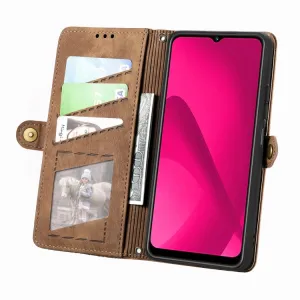 GEOM Peňaženkové puzdro pre T Phone 2 Pro hnedé