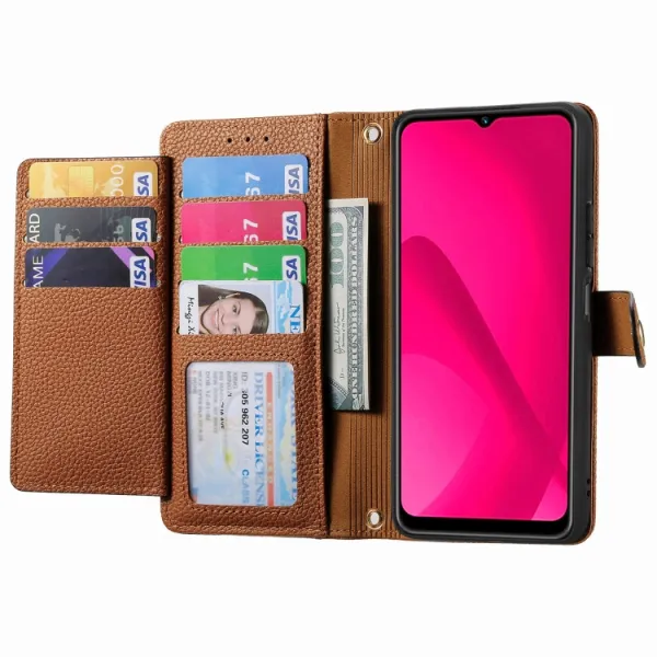 HEART Peňaženkové puzdro pre T Phone 2 Pro hnedé