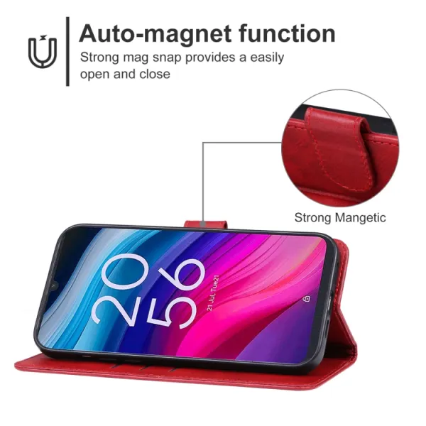 SMOOTH Peňaženkové puzdro pre TCL 505 červené