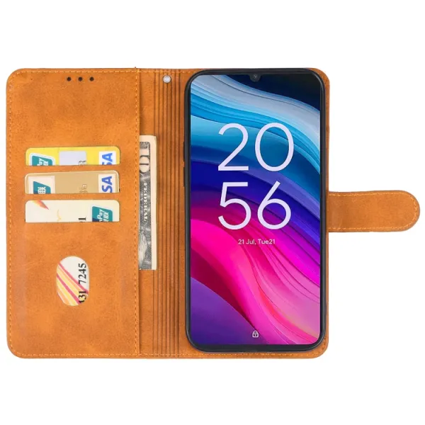 SMOOTH Peňaženkové puzdro pre TCL 505 hnedé