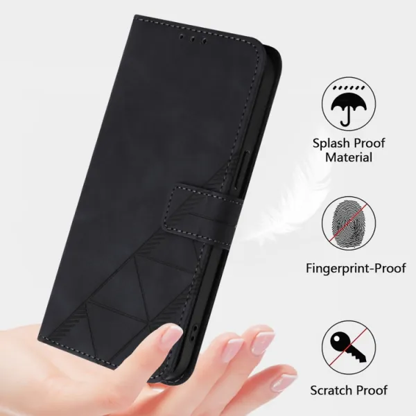 TRIANGLE Peňaženkové puzdro s remienkom HTC U24 Pro čierne