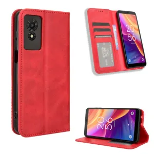 BUSINESS Peňaženkový kryt pre TCL 501 červený