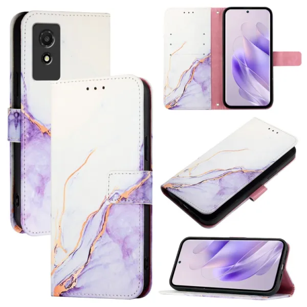ART MARBLE Peňaženkový kryt pre TCL 501 PURPLE