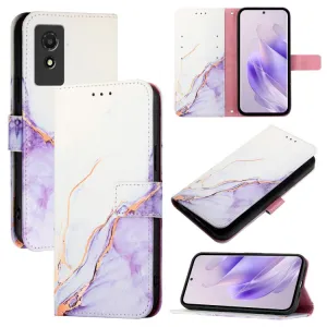 ART MARBLE Peňaženkový kryt pre TCL 501 PURPLE