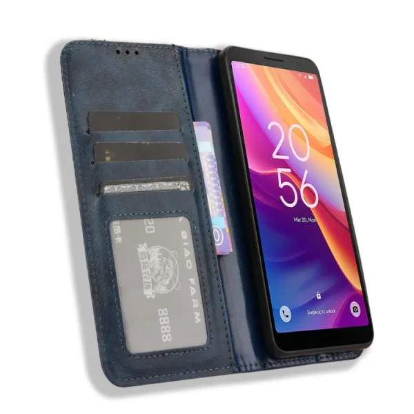 BUSINESS Peňaženkový kryt pre TCL 501 modrý
