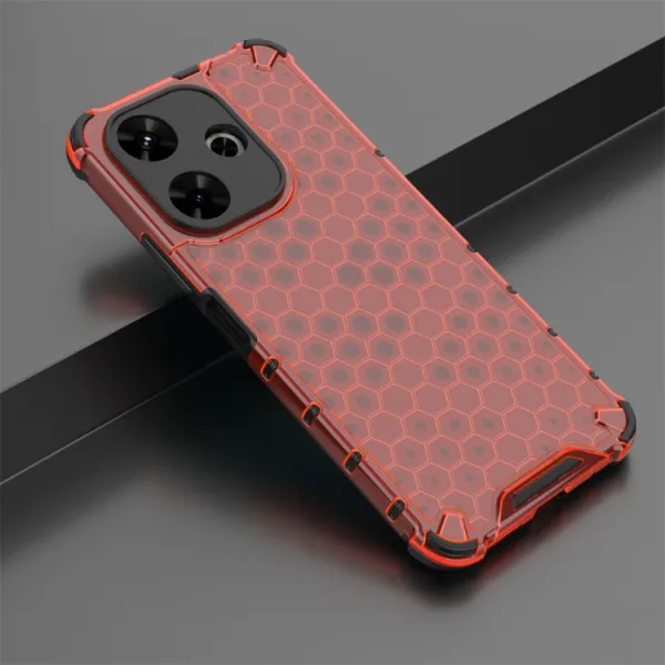 HONEYCOMB Ochranný kryt Xiaomi Redmi 13 červený
