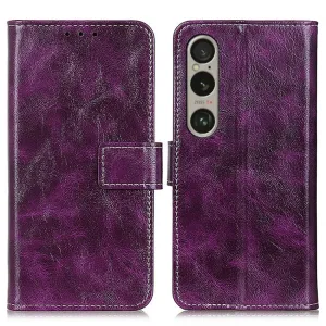 RETRO Peňaženkový obal Sony Xperia 1 VI fialový