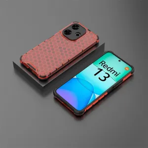 HONEYCOMB Ochranný kryt Xiaomi Redmi 13 červený
