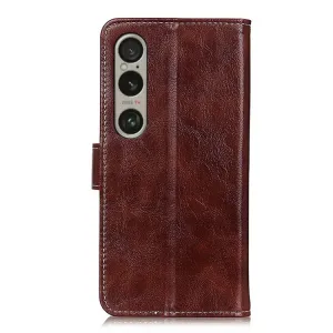 RETRO Peňaženkový obal Sony Xperia 1 VI hnedý