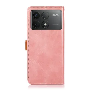 KHAZNEH DUAL-COLOR Peňaženkový kryt pre Xiaomi Poco F6 Pro ružový