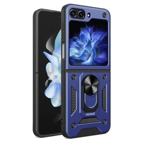 RING Kryt s držiakom pre Samsung Galaxy Z Flip7 FE 5G / Flip6 5G modrý