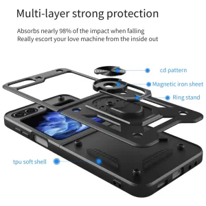 RING Kryt s držiakom pre Samsung Galaxy Z Flip7 FE 5G / Flip6 5G modrý
