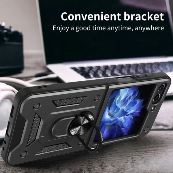 RING Kryt s držiakom pre Samsung Galaxy Z Flip7 FE 5G / Flip6 5G modrý