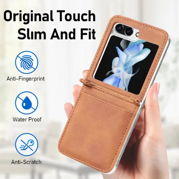 LITCHI Ochranný kryt  Samsung Galaxy Z Flip7 FE 5G / Flip6 5G hnedý