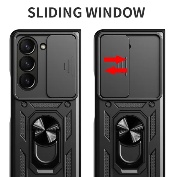 RING CAMERA Kryt s držiakom pre Samsung Galaxy Z Fold6 5G modrý