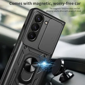 RING CAMERA Kryt s držiakom pre Samsung Galaxy Z Fold6 5G modrý