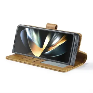 IMEEKE Peňaženkový obal pre Samsung Galaxy Z Fold6 5G svetlohnedý