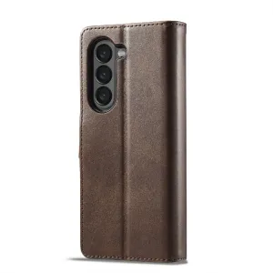 IMEEKE Peňaženkový obal pre Samsung Galaxy Z Fold6 5G tmavohnedý