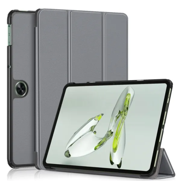 LEATHER Zaklápací kryt pre OnePlus Pad Go šedý