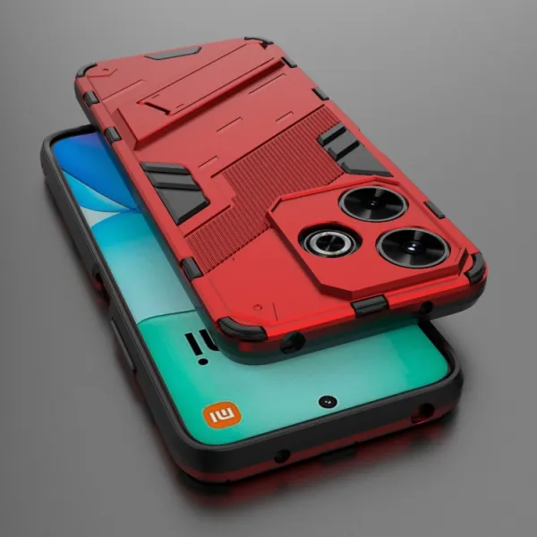 BIB Ochranný obal so stojanom pre Xiaomi Redmi 13 červený