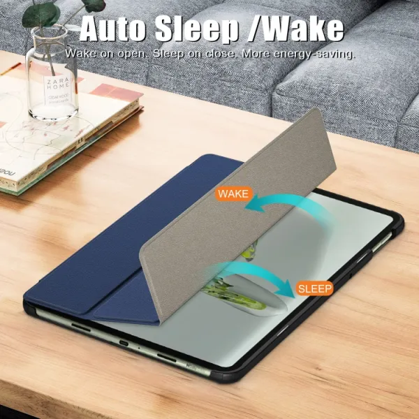 LEATHER Zaklápací kryt pre OnePlus Pad Go modrý