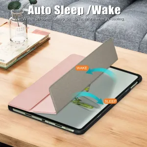 LEATHER Zaklápací kryt pre OnePlus Pad Go ružovozlatý