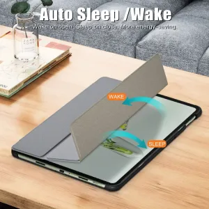 LEATHER Zaklápací kryt pre OnePlus Pad Go šedý
