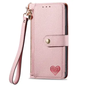 HEART Peňaženkové puzdro pre Sony Xperia 1 VI ružové