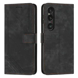 STRIPE Peňaženkové puzdro s remienkom Sony Xperia 1 VI čierne