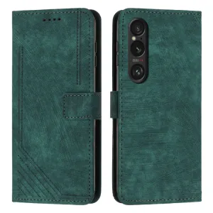 STRIPE Peňaženkové puzdro s remienkom Sony Xperia 1 VI zelené