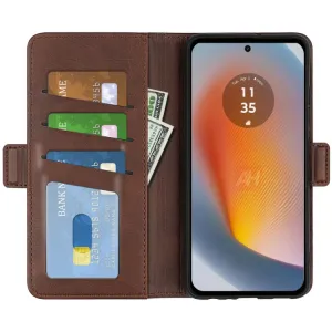 SIDE Peňaženkové puzdro pre Motorola Edge 50 Fusion tmavohnedé