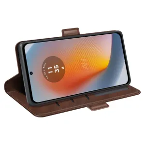 SIDE Peňaženkové puzdro pre Motorola Edge 50 Fusion tmavohnedé
