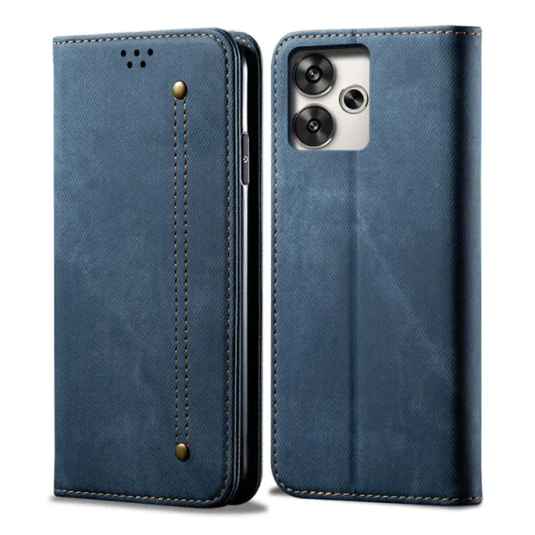 DENIM Peňaženkový kryt pre Xiaomi Redmi 13 modrý