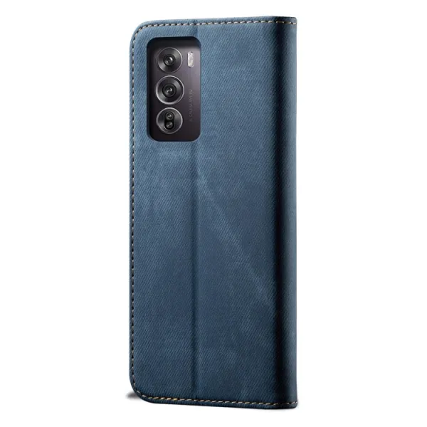 DENIM Peňaženkový kryt pre Oppo Reno12 5G modrý