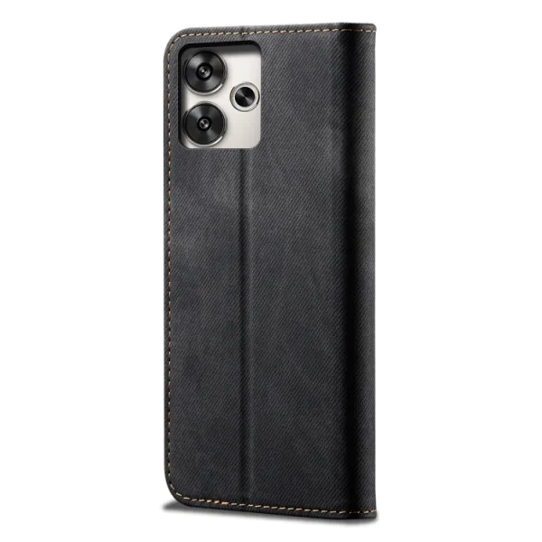 DENIM Peňaženkový kryt pre Xiaomi Redmi 13 čierny