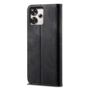 DENIM Peňaženkový kryt pre Xiaomi Redmi 13 čierny