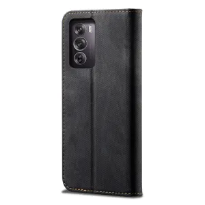 DENIM Peňaženkový kryt pre Oppo Reno12 5G čierny