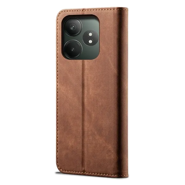 DENIM Peňaženkový kryt pre Realme GT 6 / Realme GT 6T hnedý