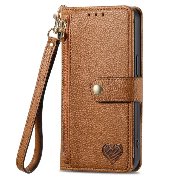 HEART Peňaženkové puzdro pre Sony Xperia 1 VI hnedé