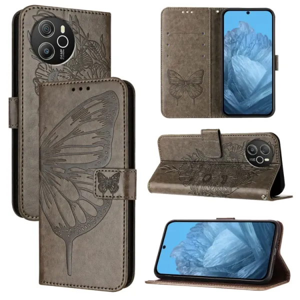 ART BUTTERFLY Peňaženkový obal pre Blackview Shark 8 šedý