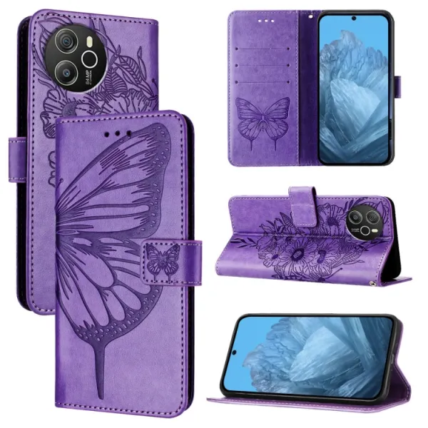 ART BUTTERFLY Peňaženkový obal pre Blackview Shark 8 svetlofialový