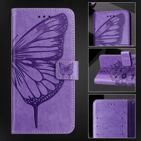 ART BUTTERFLY Peňaženkový obal pre Blackview Shark 8 svetlofialový