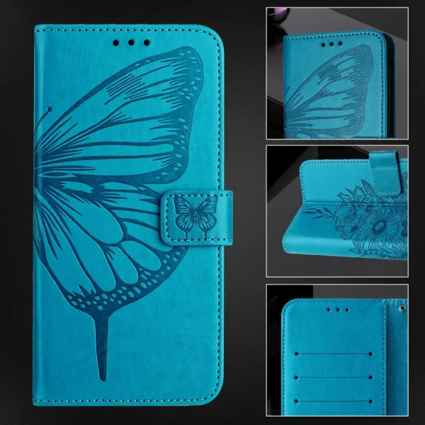 ART BUTTERFLY Peňaženkový obal pre Blackview Shark 8 modrý