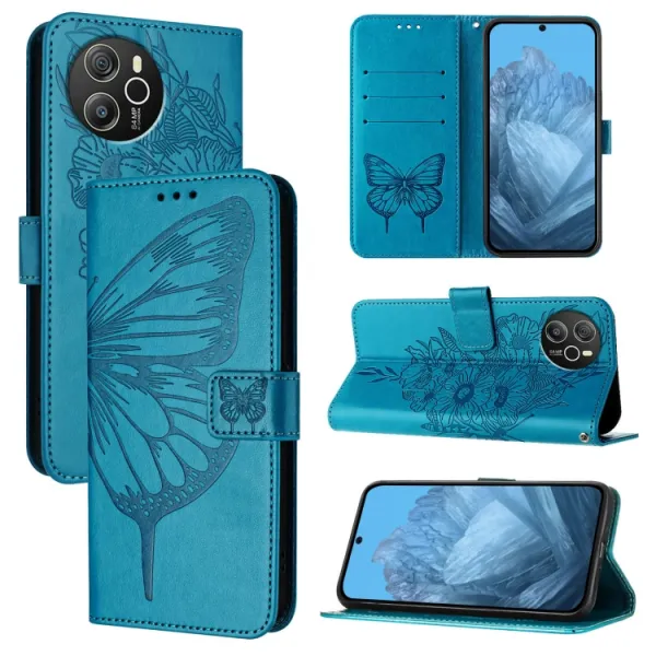 ART BUTTERFLY Peňaženkový obal pre Blackview Shark 8 modrý