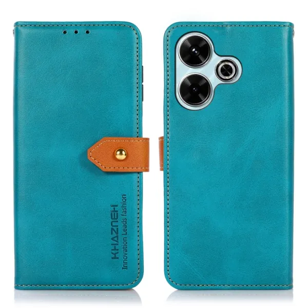 KHAZNEH DUAL-COLOR Peňaženkový kryt pre Xiaomi Redmi 13 modrý