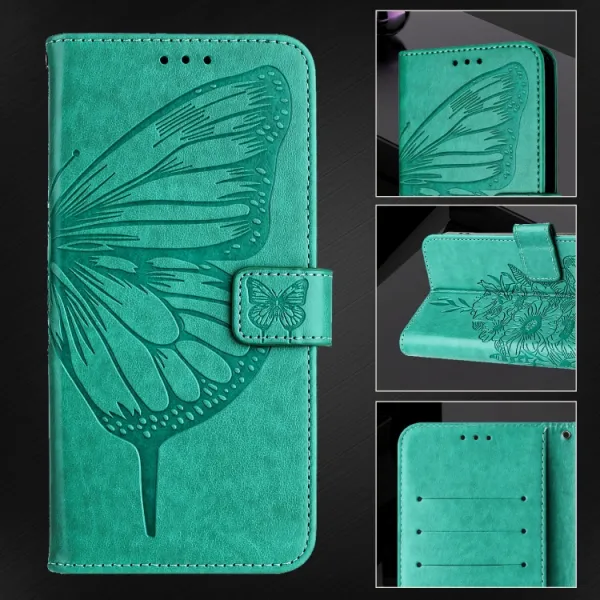 ART BUTTERFLY Peňaženkový obal pre Blackview Shark 8 zelený