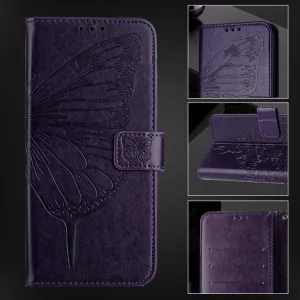 ART BUTTERFLY Peňaženkový obal pre Blackview Shark 8 tmavofialový